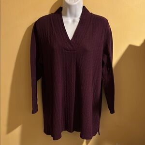 Chico's  Burgundy V-Neck Blouse